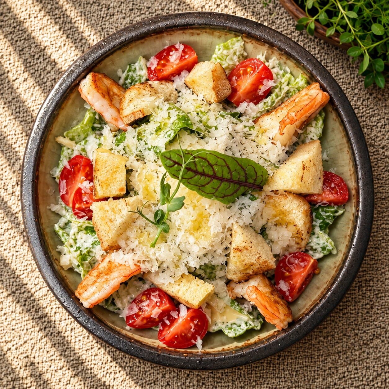 Caesar with shrimp